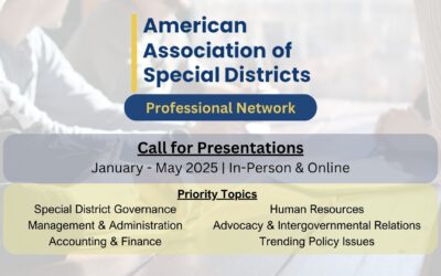 Call for Special Districts’ Governance, Professional Presentations