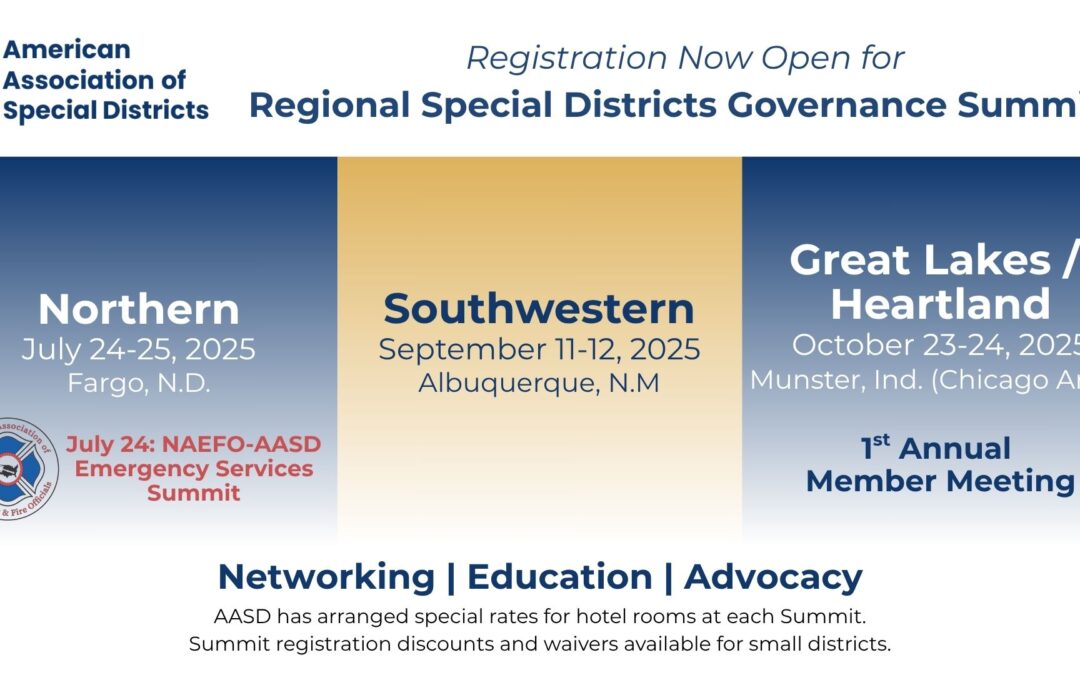 Registration Open for 3 Regional Special Districts Governance Summits